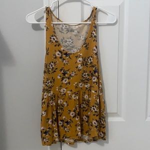 American Eagle Yellow Floral Tank Top